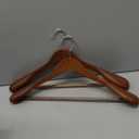 TOPIA HANGER Wide Shoulder Wooden Hangers, Suit Hangers with Non Slip Pants Bar & 360 Swivel Hook, Solid Wood Heavy Duty Coat Hanger, 6 Pack (Walnut)-CT02WA