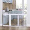 Spirich Freestanding Wire Pet Gate for Dogs, 60 inches Extra Wide, 30 inches Tall Dog Gate for The Houes, Doorway, Stairs, Pet Puppy Safety Fence, White 3 Panels