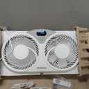 HOLMES 9" Twin Digital Window Fan, Reversible Airflow Blades, In/Out Exchange, 3 Speeds, Built-In Extender Panels, Ideal for Home, Bedroom or Office, Remote Control, White
