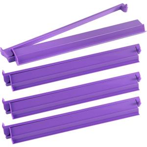 4Pcs Mahjong All-In-One Racks with Pushers, Acrylic American Majiang Tile Holder, Modern Mah Jong Game Rack with Built-In Pushers, Easy Portable American Mahjong Accessories and Gifts(Purple)