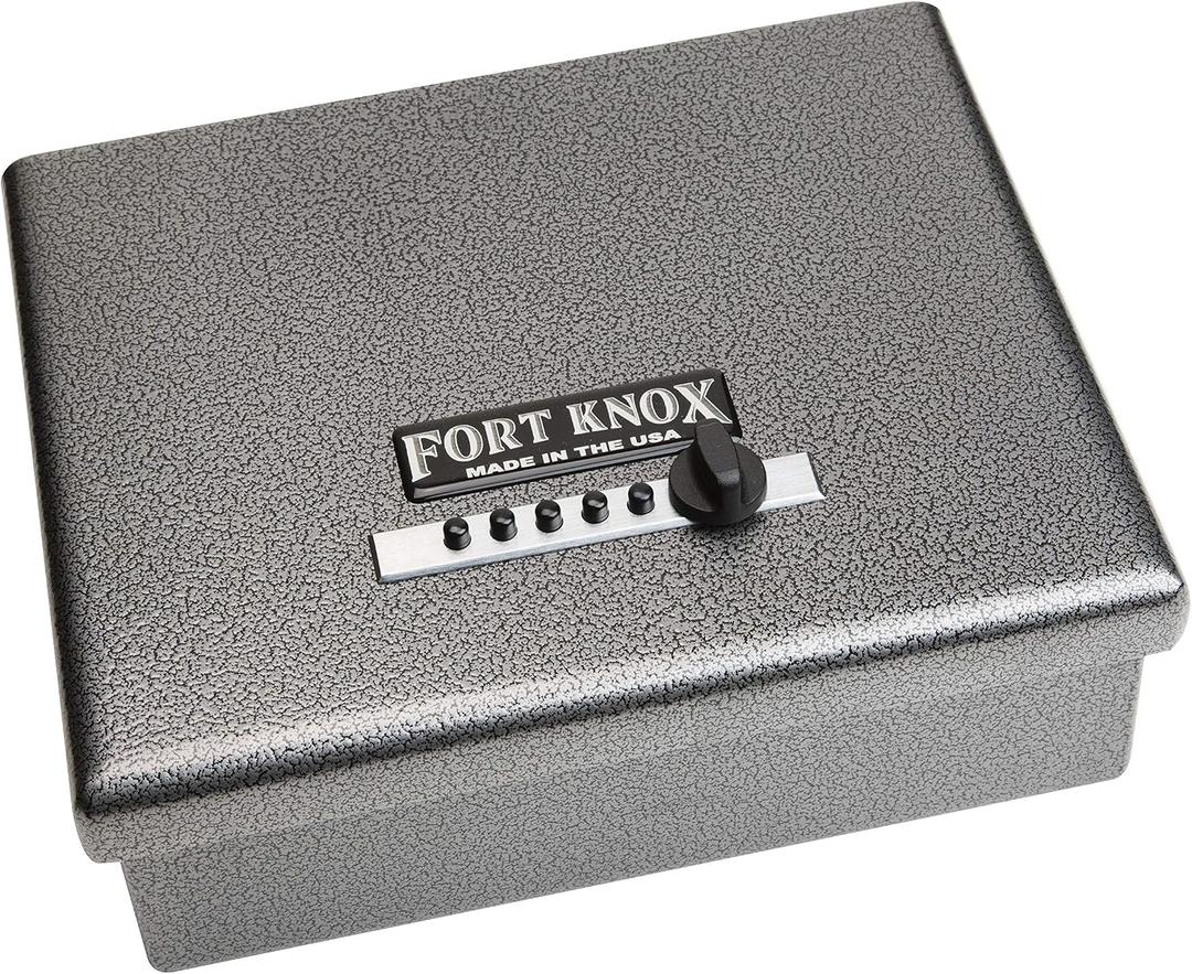 Fort Knox Original Pistol Box (PB1), Security for pistols, handgun, California DOJ Certified, Quick-Access Mechanical Lock, Heavy-Duty Steel, 12.5 x 10.375 x 4.25 inches