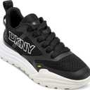 DKNY Womens Zaine Lace Up Sneaker with Mesh and Logo Details (9.5, Black)