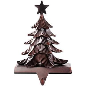 Pine Tree Christmas Stocking Holder Anti-Slip Fireplace Stocking Hanger Xmas Hook Gift for Christmas Mantle Table Indoors Decor(1, Pine Tree)