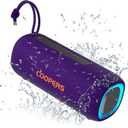Portable Bluetooth Speaker, Wireless Bluetooth Speaker with Clear Loud Stereo Sound, IPX5 Waterproof Speakers with RGB Lights, BT5.3, Long Playtime, TWS Pairing for Home Outdoor Party Beach Travel (Purple)