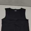 OLCHEE Womens Ribbed Crop Tank Tops Seamless Square Neck Sleeveless Cropped Shirts 2025 Summer Trendy Top - Black Large