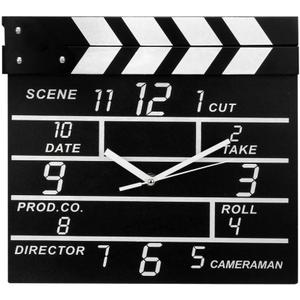 Zaoniy Large Retro Cinema Movie Slate Analog Wall Clock Clapper Film Modern Home, Theater Movie Reels Popcorn Wall Decor Home Decorations,Gift for Movie Lover, Friends and Family