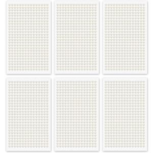 MYDBUYSOME 2250PCS Pearl Stickers Pearls for Crafting - Self Adhesive Pearls for Hair Face Makeup Eye Nail Crafts, Stick On Gems (6 Sheets, 5mm Round) (White)