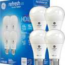 GE Refresh LED Light Bulbs, 10 Watts (60 Watt Eqv) Daylight HD Light, A19 Standard Bulbs (4 Pack)