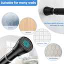 Shower Curtain Rod 45-77 Inch Black Shower Tension Rod Adjustable Curtain Rod No Drilling Tension Curtain Shower Rods for Bathroom Windows