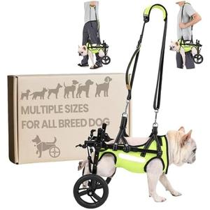 Adjustable Dog Wheelchair for Back Legs, for All Breed Dog - Includes High-Visibility Vest, Leash & Sling Lift, Lightweight Pet Wheelchair for Disabled Hind Legs (Small, for Small Dog)