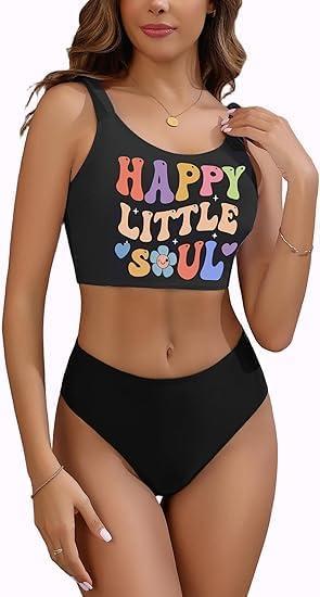 Womens Bikini Set Cute Tank Top with Sexy Bottom Swimsuit Two Pieces Summer Beach Bathing Suit ,XL