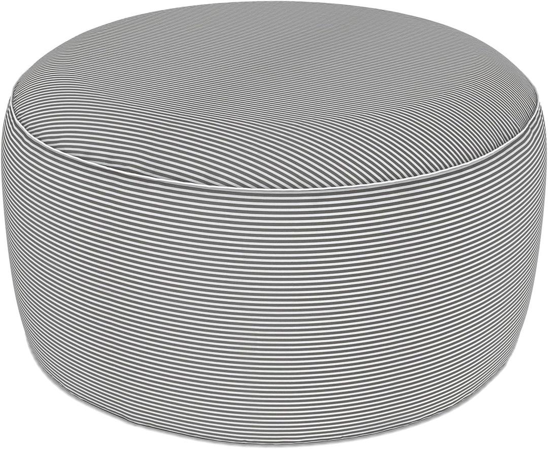 LVTXIII Indoor/Outdoor Extra Large Inflatable Ottoman Pouf D31 x H14 Inch, Round Footstool with Handle, Weather-Resistant Portable Furniture for Patio, Camping, Beach, Strip Grey