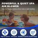 6315141 Silencer Spa Blower 1.5 HP 120V Replacement for Air Supply | Fits 2'' Plumbing, Quiet & Shock-Absorbing Motor, Easy Install, for Pool Hot Tub & Spa (1.5 HP)