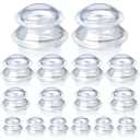 Syhood 16 Pcs 4 Sizes Cupping Therapy Set Silicone Cupping Massage Cups Professional Therapy Studio and Household Set for Cellulite Reduction Body Myofascial Muscle Nerve Joint Pain