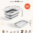 VEVOR Dog Bathtub, Collapsible Dog Bath Tub, Pet Bathing Grooming Wash Shower Station, Portable Space-Saving & Stable Support, for Small Pet Puppy Doggie Cat Outdoor, Gray White