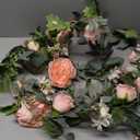 Rose Flower Vine, Peony Flowers, Center Flower Decoration, 6' Length, Floral Garland for Wedding Decor Home Table Runner Mantle Decoration