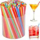 [1000 Pcs] Colorful Disposable Cocktail Short Straws - 5 Inch Length 0.16 Inch Diameter Coffee & Cocktail Stirrers Plastic Bulk Straws for Whiskey,Bar,Club,Soda,Cocktail,Party