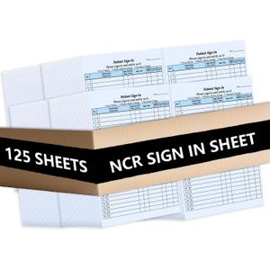 KIKIGO 125 Patient Sign in Sheets, HIPAA Compliant, Peel Off Adhesive Labels Carbonless 3 Part Forms for Privacy in Doctor Medical Dental Office