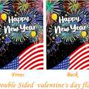 2 x New Years Flag,Happy New Year Garden Flag 28 x 40 Inch Happy New Year House Flag for Greettings or Decoration