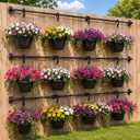 12 Pcs 10 Inch Modern Euro Swirl Plastic Hanging Baskets, Black