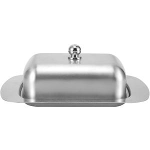 CHICIRIS Stainless Steel Butter Dish with Lid Handle Cover Design, Dessert Bowl Cheese Bread Box Perfect for East/West Butter