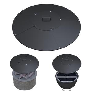 Ardier 32" Round Fire Pit Lid Fits for Bonfire Pits up to 30", Metal Cover with Handle, All-Weather Resistance Outdoor Firepit Accessory, Smokeless Fire Pit Cover for Fire Tables