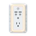 Multi Plug Outlet, USB Wall Charger, Surge Protector, 7 Outlet Extender with 4 USB Charging Ports (2 USB C) 1680J Power Strips Outlets with Night Light, Wall Plug Adapter Spaced for Home Travel Office