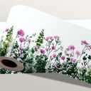 Pink Wildflower Wallpaper Border 196x4 Inch Peel and Stick Wall Border Self Adhesive Floral Plant Pattern Removable Vinyl Trim for Living Room Bedroom Bathroom Kitchen Cabinet Decoration