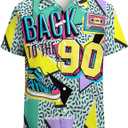 Funny Hawaiian Shirt for Men Casual Short Sleeve Button Down Beach Shirts Printed Tropical Vacation Shirts (L)