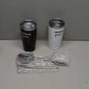 Engagement Gifts for Couples, Boyfriend and Girlfriend Travel Tumbler Set, Engaged Anniversary Ideas for Couples Fiance Fiancee Her Him Women Friend, 20oz Stainless Steel Insulated Tumbler with Lid (1-BLACK&WHITE)