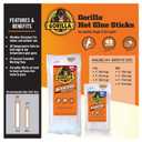 Gorilla Hot Glue Sticks, Clear Glue, Full Size 8" Long x 0.43" Diameter, 20 Count (Pack of 1) - Safe for All Temperatures with Extended Working Time
