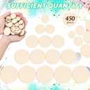 Blulu 450 Pcs Unfinished Wood Slices Round Wooden Disc Circles Wooden Circles for Crafts Cutouts Ornaments for DIY Craft and Decoration, 5 Sizes