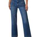 Sidefeel Women's Jeans Wide Leg High Waisted Straight Leg Fall Outfit Stretchy Denim Pants Blue Size 12