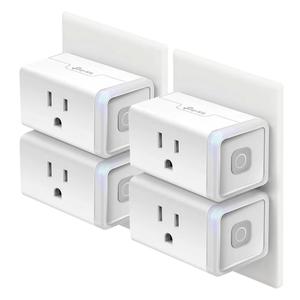 Kasa Smart Plug HS103P4, Smart Home Wi-Fi Outlet Works with Alexa, Echo, Google Home & IFTTT, No Hub Required, Remote Control, 15 Amp, UL Certified, 3 Pack, White