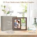 HELORAY 25th Wedding Anniversary Picture Frame Gifts for Couple Unique 25 Silver Anniversary Presents 25 Year Anniversary Decorations Gifts for Husband Wife Friends Parents Her Him