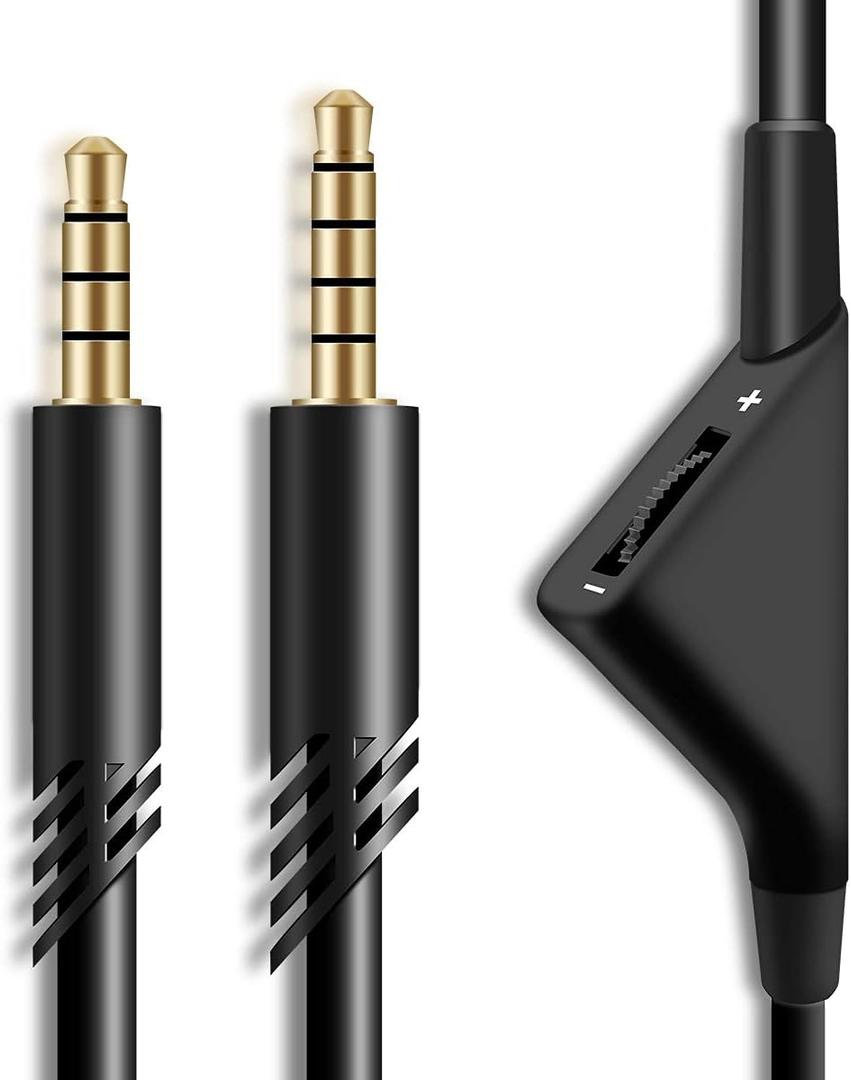 [2 Meter Replacement for Astro A10 A40 Inline Volume Control Cable Cord, Audio Gaming Wire Compatible with Astro A10 A40 Headsets (Volume Control Function, TPE)
