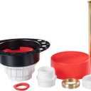 OS&B ITD5135 - Two Piece PVC Pipe Freestanding Tub Drain Kit & Rough-In - Easy Installation, Asymmetrical Deck Plate, Water, Air, & Smoke Testable - Designed for 8"/10" Joist Spaces & Tight Bathrooms