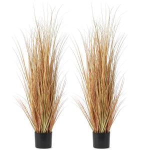 2 PCS 3 ft Tall Autumn Artificial Grass Plant for Outdoor Indoor Fake Plant