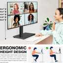 Single Monitor Stand VESA Mount for 13-32 Inch Screens, Free-Standing Monitor Riser with Swivel Tilt Rotation Height Adjustable, Universal Desk Stand up to 44lbs, VESA 75x75, 100x100mm
