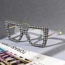 Zeelool Stylish Oversized Square Eyeglasses Frame with Non-prescription Clear Lens for Women Latanya ZJGA499974 (Zjga499974-01 Black-white)