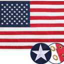 BGTXCZ American Flag 3x5 Ft, Four Brass Grommets Multipurpose US Flag, Embroidered Stars, Sewn Stripes, Outdoor Heavy Duty Durable USA Flags, Hanging Indoor/Bedroom/Room/Wall American Flag