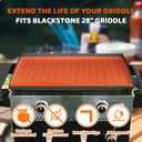 Utheer 28 Inch Silicone Griddle & Spatula Mat for Blackstone Griddle, Heavy Duty Food Grade Silicone Mat, All Season Cooking Protective Grill Cover, 28 Inch Blackstone griddle cover (Orange)