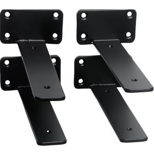4 Pack - 7 inch Black Hidden L Shelf Bracket (1/5 Inch Thicked) Iron Floating Shelf Brackets Rustic Industrial Metal Brackets for Shelf Support