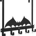 Bat-Shaped Over The Door Hook Halloween Gothic Wall Decor Towel Holder Towel Rack Decor Shelf Door Wall Mount for Bathroom Bedroom Kitchen