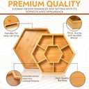 Snack and Serving Tray Set 13" Divided Bamboo Appetizer Platter for Dry Fruit, Nuts, Cheese and Charcuterie (Bamboo, 13"x11")