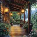 2 x obterie Landscape Paint by Numbers Kit for Adults Beginner Garden Oil Painting Kit Adult Paint by Number Kits on Canvas DIY Painting for Beginners Art by Numbers for Gifts Home Wall Decor 16x20 Inch (YF035)