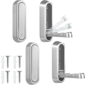 4PCS Magnetic Folding Wall Hooks, Heavy Duty 30LB Zinc Alloy Foldable Coat Hooks for Hanging Towels, Coats, Bags, Keys - Space Saving Sliver Wall Mounted Hooks for Bathroom, Kitchen, Entryway, Closet