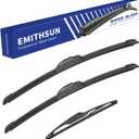 EMITHSUN Windshield Wiper Blades Replacement for Honda fit 2009-2020,That Meet OEM Quality Front Rear Wipers Blade Set for My Car -28"+14"+14"(Set of 3)