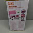 Bright Starts Pop 'N Sit Portable Booster, Indoor/Outdoor Use, Floor Seat with Feeding Tray, Pink, 6 Mos - 3 Yrs (1 Count (Pack of 1))