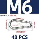 Heavy Duty Galvanized Steel Carabiner Clip Spring Snap Hook Spring Snap Hook Clips (2.36IN-48PCS)